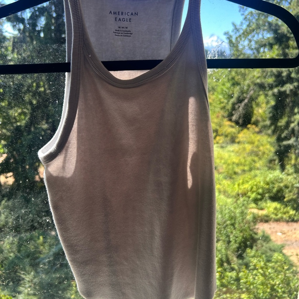 American Eagle Outfitters Cream Tank Top